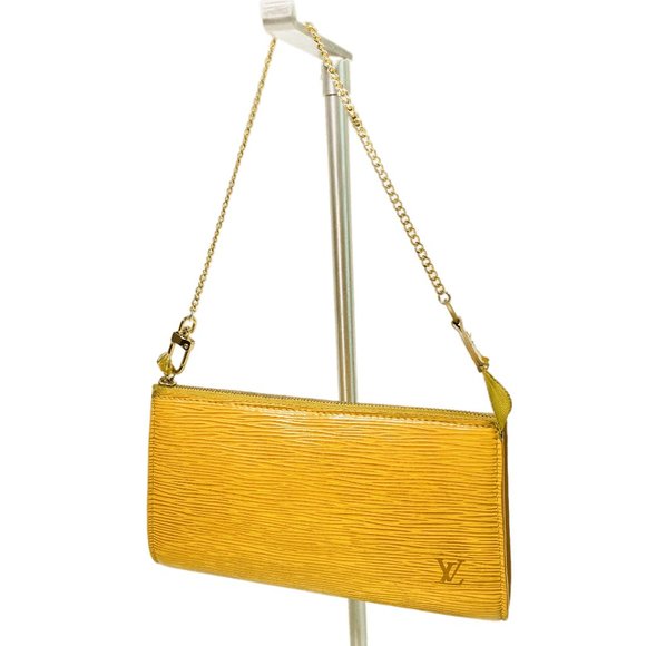 Auc Louis Vuitton Yellow Epi Leather Pochette Clutch Bag - Picture 2 of 11